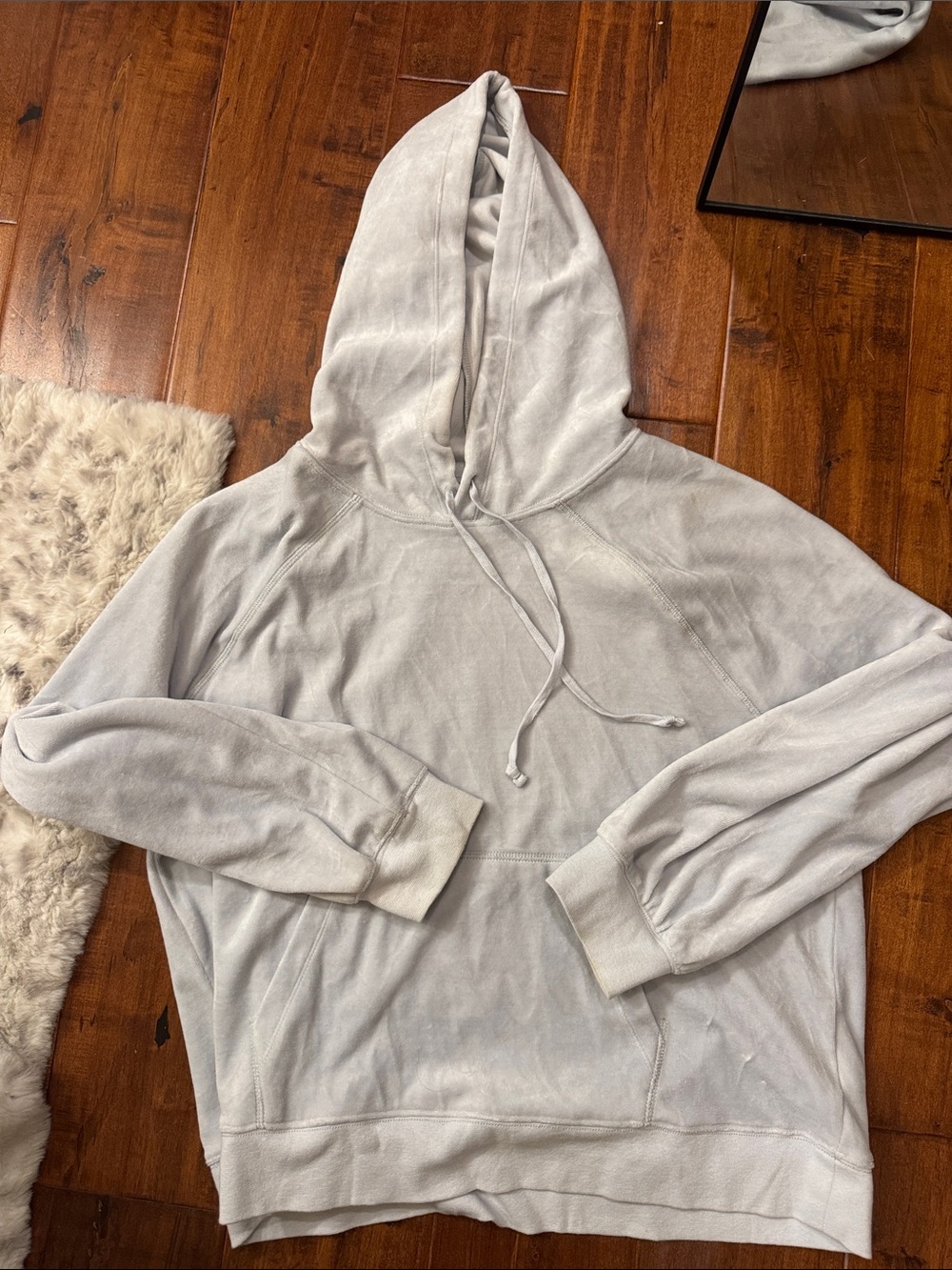 J. Crew Light Gray Hooded Pullover Sweatshirt